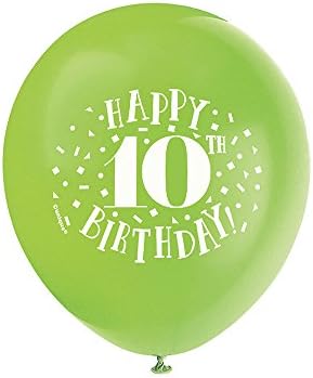 יום הולדת 10 שמח בלוני לטקס - 12 | צבעים שונים | 8 מחשבים